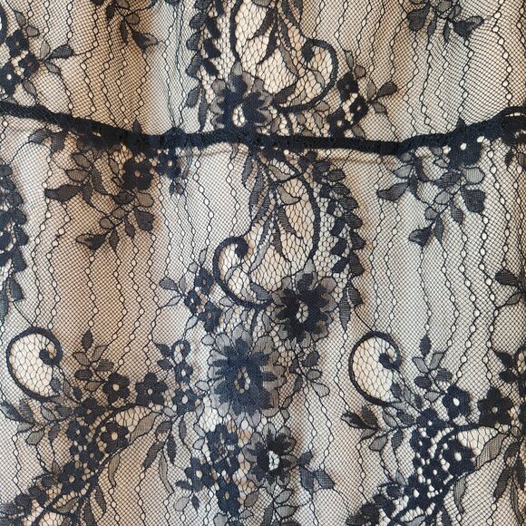 BeBe Black Floral Chantilly Lace Lined Midi Party Dress Small NWT - Picture 9 of 16